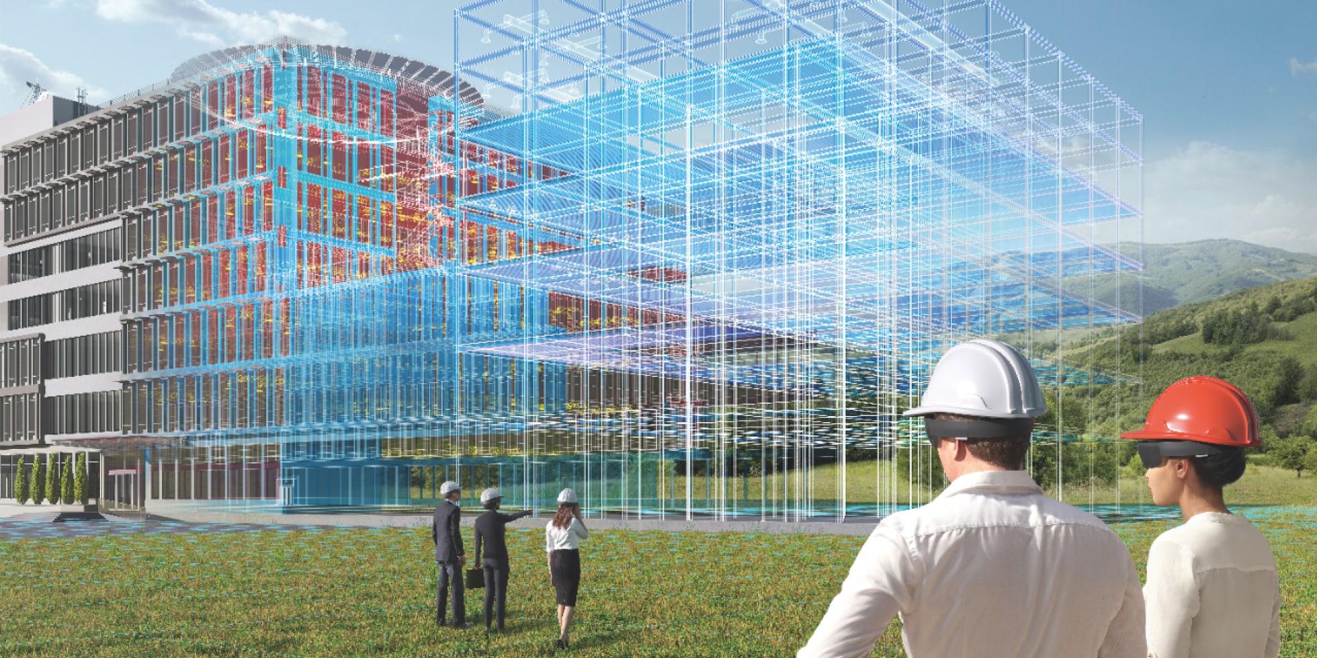 BIM virtual simulation - called digital twin - using augmented reality as a high-tech construction method which also benefits facility managers