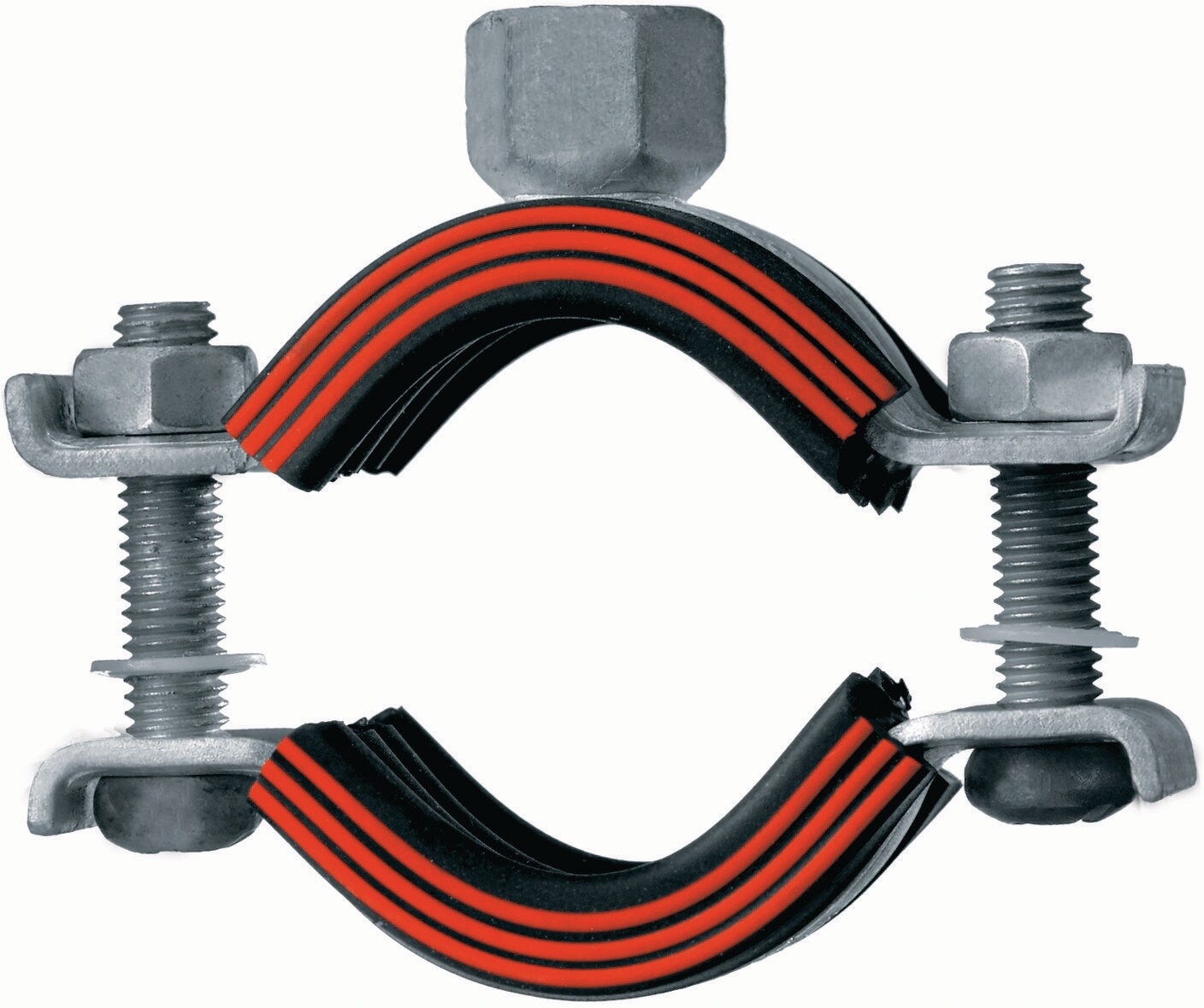 MPMIF Pipe clamp heavyduty (sound insulated) HotDip Galvanised