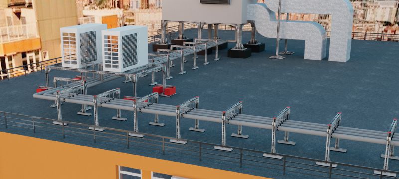 MT-B-LDP S load distribution plate Small load distribution plate for installing ventilation ducts, pipework or cable trays on flat roofs Applications 1
