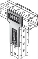 MIC-T Connector Hot-dip galvanised (HDG) connector for fastening MI girders perpendicularly to one another Applications 1