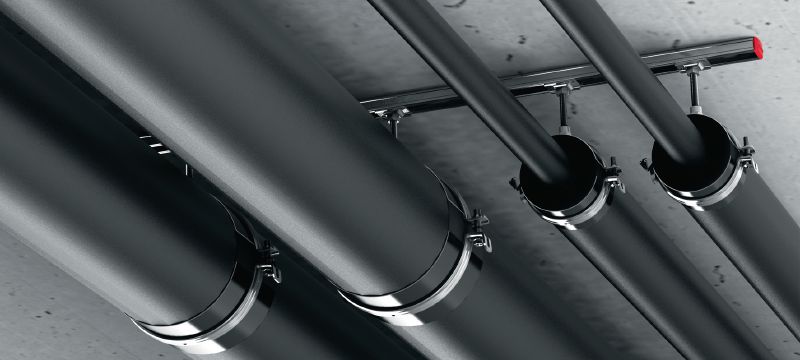 MIP-H Refrigeration pipe clamp (thin insulated) Galvanised pipe clamp for maximum productivity in refrigeration applications with an insulation thickness of 13-16 mm Applications 1