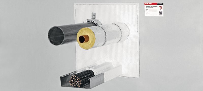CFS-CT B Firestop coated board system with wide approval range for sealing medium to large openings Applications 1