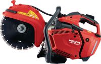 DSH 600-X Petrol cut-off saw (300mm) Compact top-handle petrol saw (63cc) with blade brake, for cutting up to 120 mm with 300 mm blades in concrete, masonry and metal