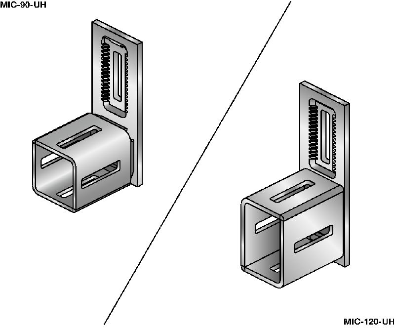 MIC-UH Connector Standard hot-dip galvanised (HDG) connector for fastening MI girders to one another