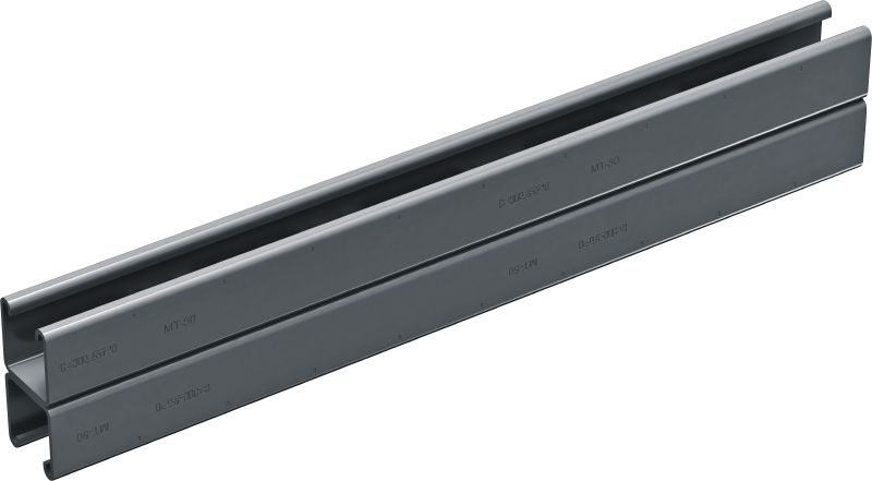 MT-50D U C-Channel profile medium-duty unslotted double C-Channel profile for use with MT-FL/MT-TL components in indoor environments