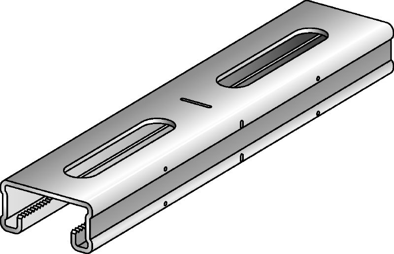 MQ-21-R channel Stainless steel (A4) 21 mm high MQ strut channel for light-duty applications