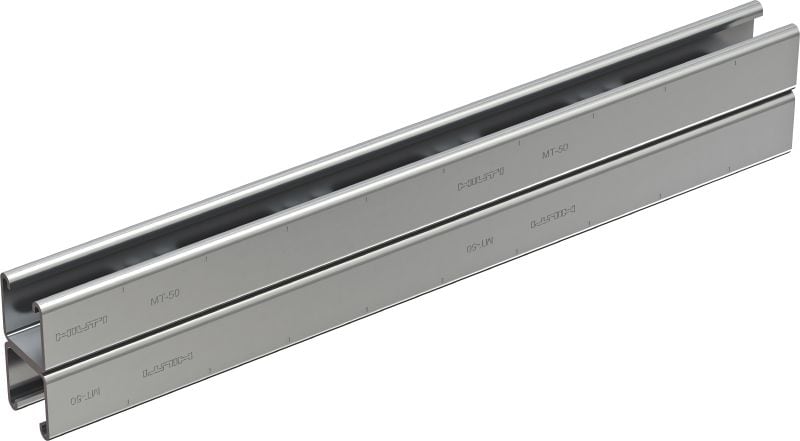 MT-50D U C-Channel profile medium-duty unslotted double C-Channel profile for use with MT-FL/MT-TL components in indoor environments