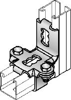 MQS-W Channel connector Galvanised pre-assembled strut channel connector for use in braced MQ channel trapezes for seismic applications