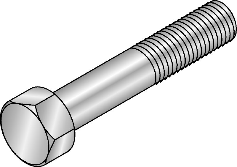 M12-F Hot-dip galvanised (HDG) hexagon bolt used in various applications