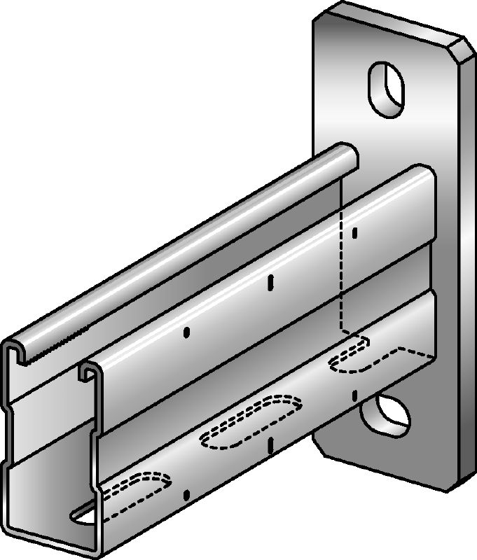 MQK-72-F bracket hot-dip galvanised (HDG) C-Channel bracket for medium-duty applications
