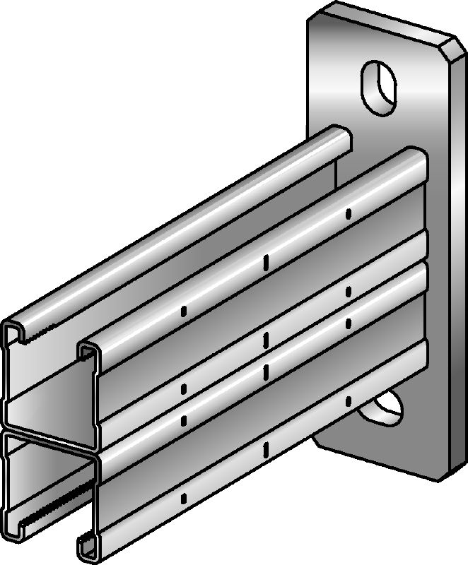 MQK-41 D-F bracket hot-dip galvanised (HDG) C-Channel double-bracket for medium-duty applications