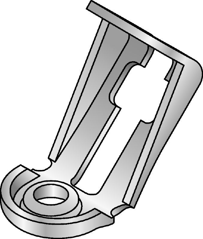 MQ3D-AS brace connector Galvanised threaded rod brace connector with angle adjustability for channel trapeze seismic applications