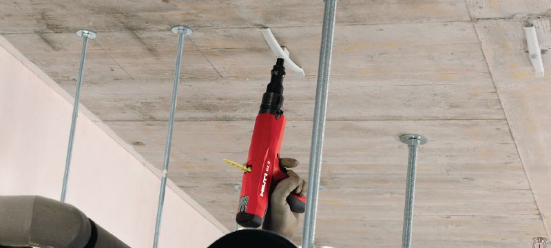 DX 2 Powder-actuated tool Semi-automatic powder-actuated tool for fastening single nails in medium-duty applications on both concrete and steel Applications 1