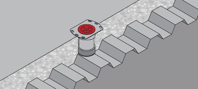 CFS-DID Drop-in device One-step firestop cast-in solution for pipe floor penetrations Applications 1