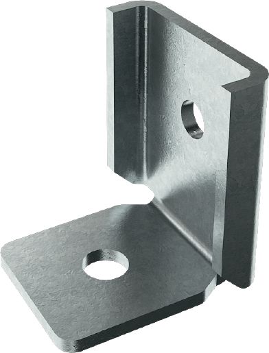 MT-C-LDP L1 OC angle connector Angle connector for assembling strut channels structure or channel with load distribution plate, for outdoor use with low pollution