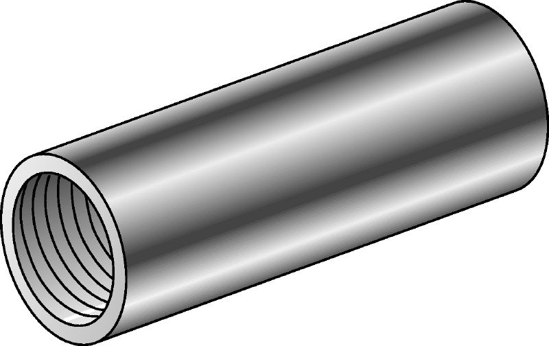 Round coupling nut Hot-dip galvanised (HDG) coupling nut for extending threaded rods