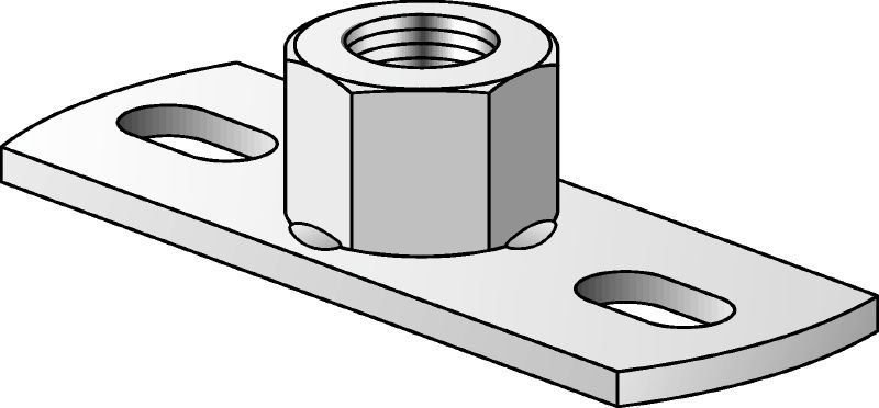 MGL 2 light-duty base plate Galvanised light-duty base plate to fasten metric threaded rods with two anchor points