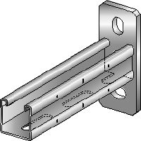 MQK-41-F Bracket Hot-dip galvanised (HDG) bracket with a 41 mm high, single MQ strut channel for medium-duty applications