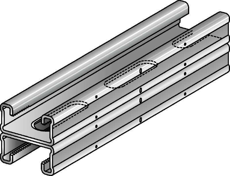 MQ-21 D-HDG plus C-Channel profile hot-dip galvanised (HDG plus) double C-Channel profile for medium-duty applications